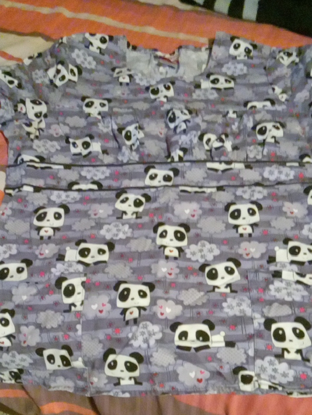 Panda Scrub Top Size Small Brand White Cross